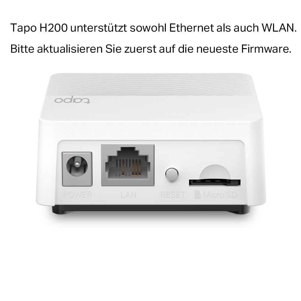 TP-Link Tapo H200 Smart IoT Hub, bis zu 64 Schalter & Sensoren oder Tasten + 4 Batteriekameras oder Türklingeln, Nicht kompatibel mit Tapo Kameramodelle mit Netzkabel, Kasa Thermostat KE100