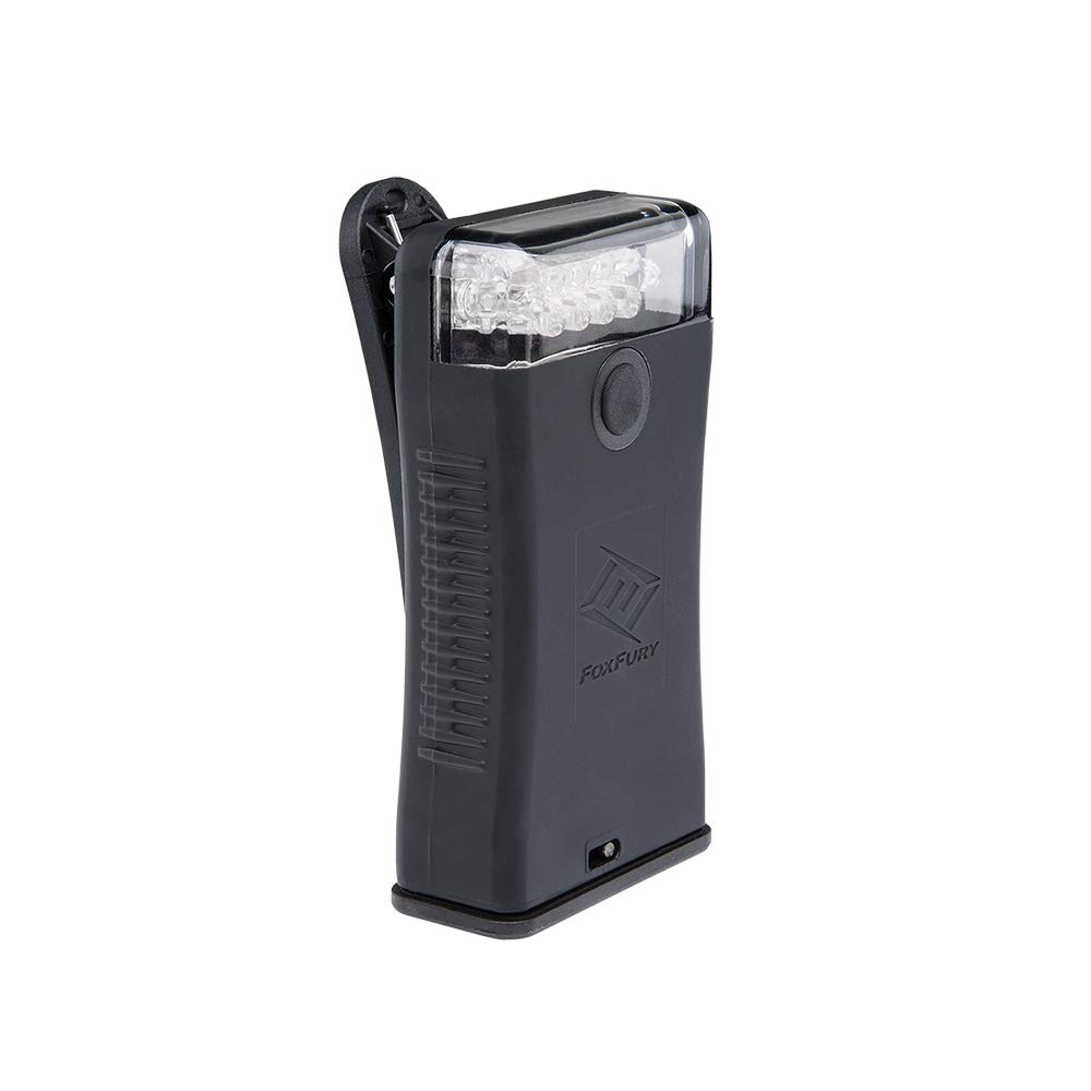 FoxFury Scout Clip Light with White LEDs, Black, Fire and Impact Resistant, Waterproof, 65 Lumens
