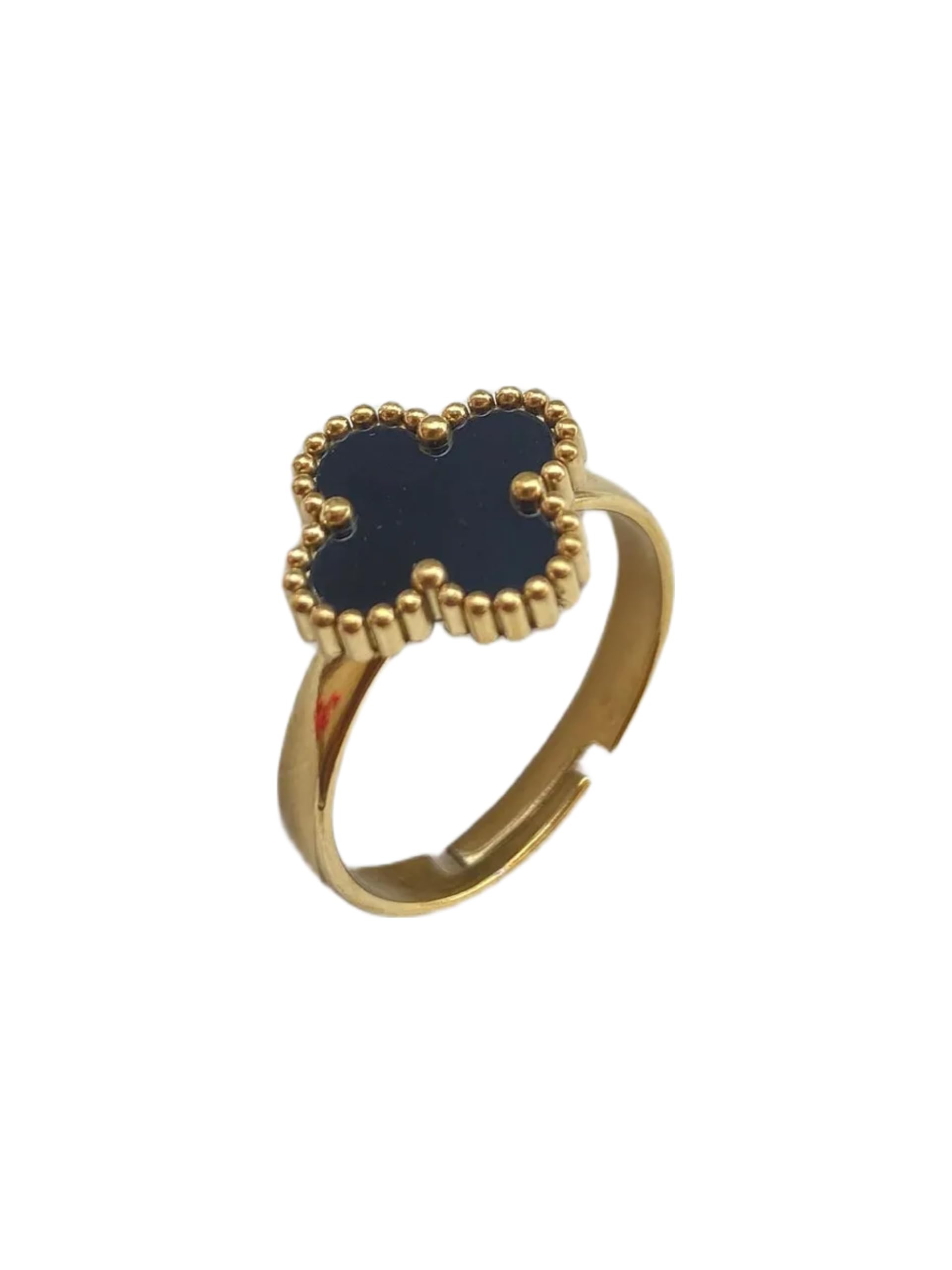 Black Sugar Luxury Gold-Plated Clover Adjustable Ring for Women with Color Warranty-image-25