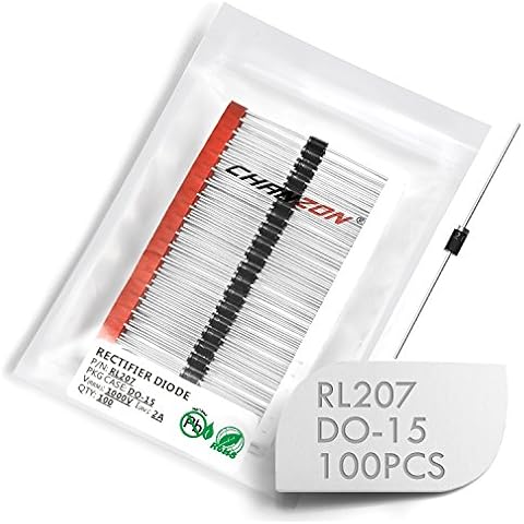 Chanzon RL207 Gleichrichterdiode 2A 1000V DO-15 Axial 2 Ampere 1000 Volt Elektronische Siliziumdioden Cover