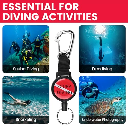 Retractor de buceo extensible para evitar la pérdida de silbatos y cámaras 6