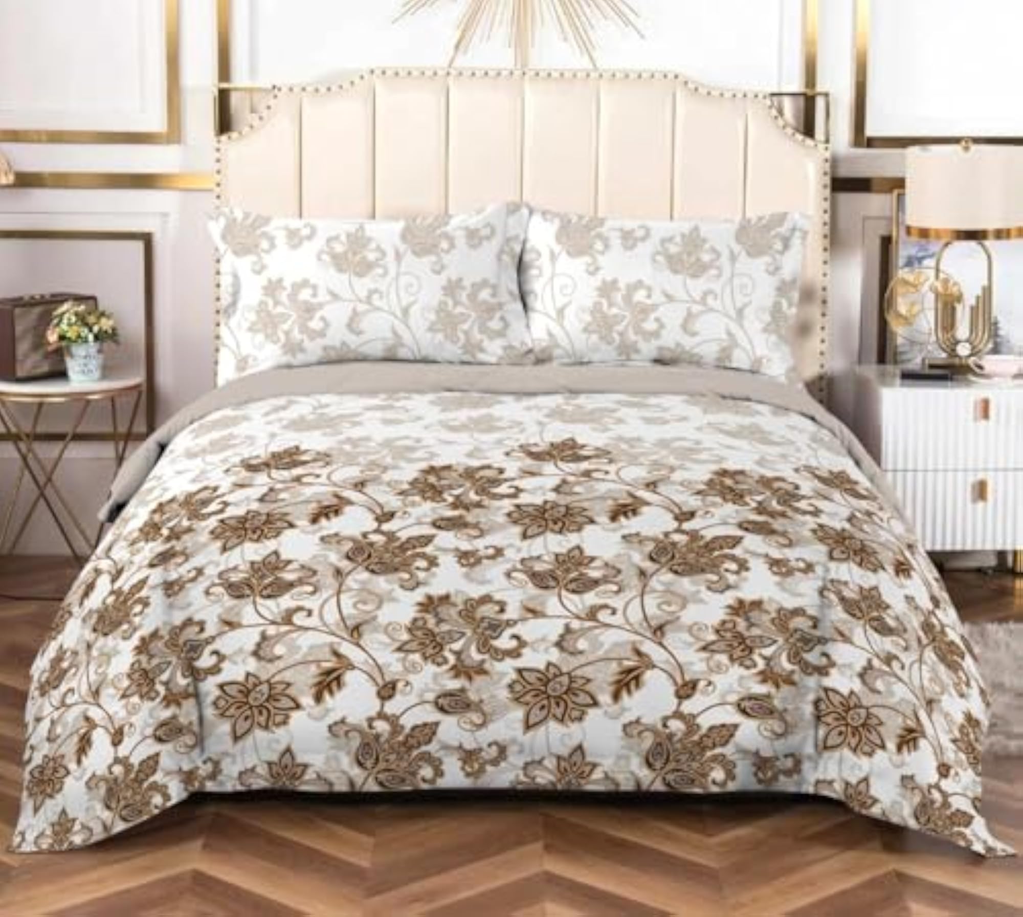 100% Cotton 180 Thread Count Flat Bedsheet with 2 Pillow Covers, Premium Soft Feel