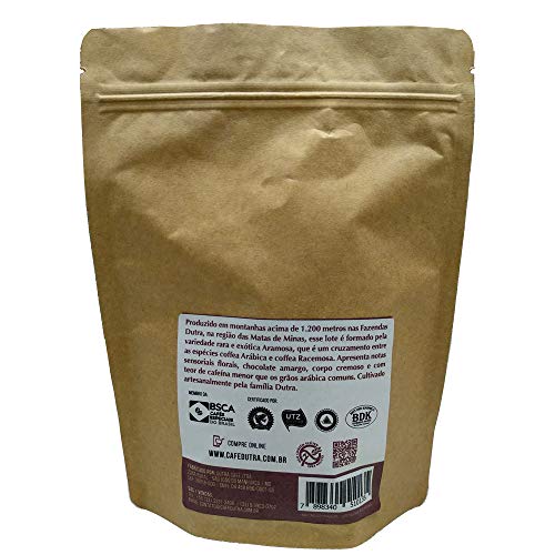 Café Dutra Raro e Exótico Torrado em Grãos Torra Média, Aramosa 250g