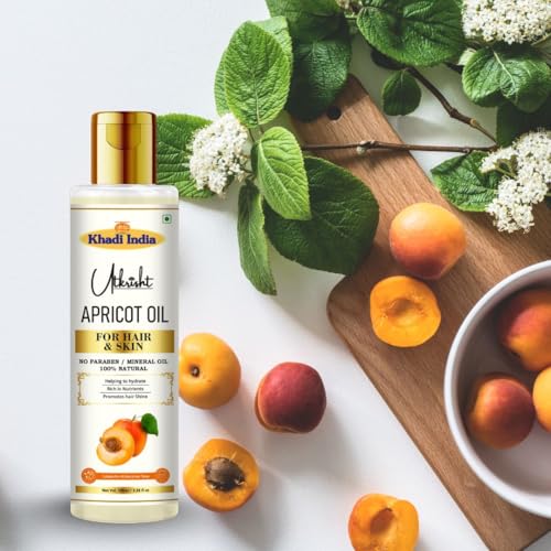Image of Khadi Apricot Oil For Skin & Hair 100ml | Pure & Natural Oil for Hair Growth, Strengthening & Scalp | Non Sticky, Paraben & Mineral Oil Free | For All Hair Types | Daily Use for Men & Women