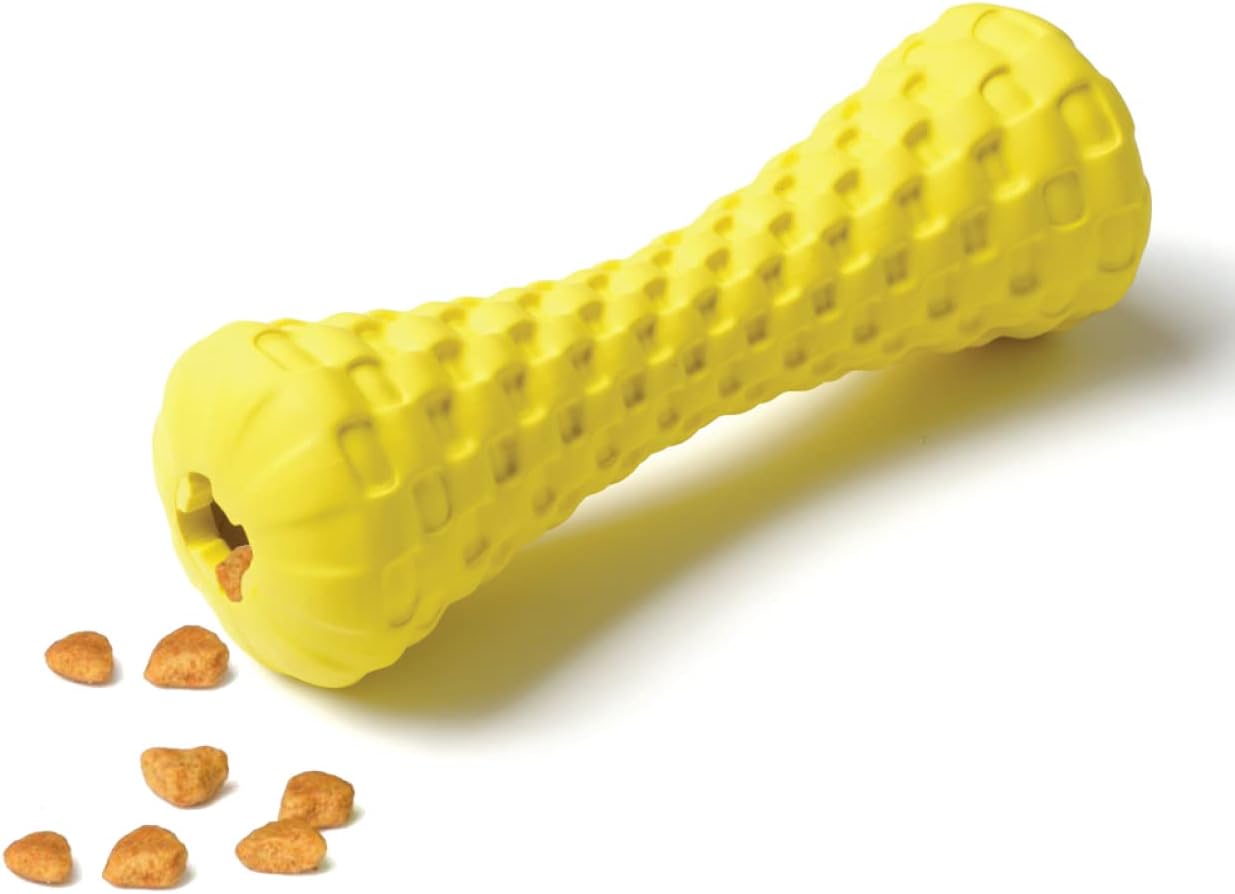 Goofy Tails Dog Toys, Rubber Dumbbell Treat Dispensing Toys for Dogs, Non-Toxic Chew Toys for Dogs, Ideal Interactive Dog Toy for All Breeds and Sizes