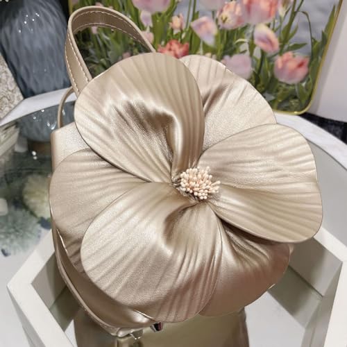 Image of Mini Flower Evening Purse Floral Clutch Purses for Women PU Leather Evening Handbag with Chain Wedding Party Prom