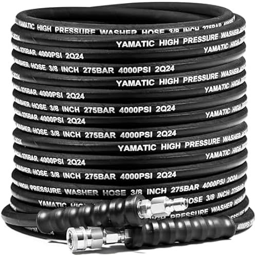 YAMATIC 3/8 Inch Pressure Washer Hose, 4000 PSI, 100 FT