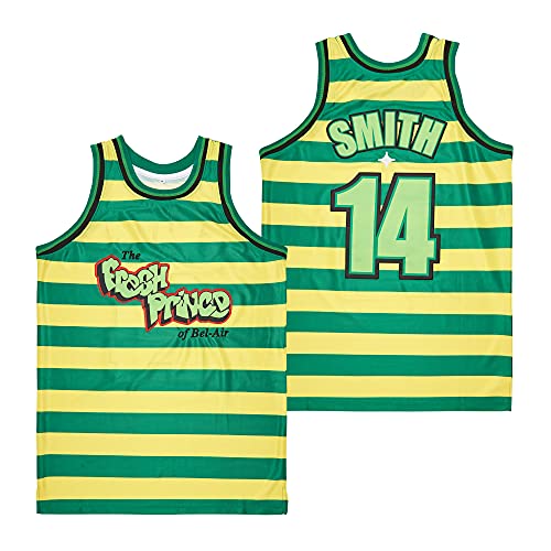 Men s Bel-Air 14 Smith Bel-Air Academy Basketball Jersey Stitched Yellow Size L