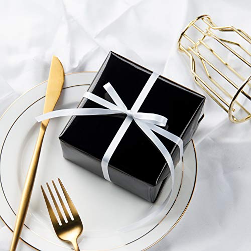 Image of RUSPEPA Black Metallic Wrapping Paper - Solid Color Paper Perfect for Wedding, Birthday, Christmas, Baby Shower - 17.5 Inches X 32.8 Feet