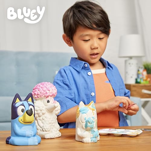 Image of Horizon Group USA Paint Your Own Ceramic Stepping Stone Kit, Arts and Crafts for Kids, Toddlers, and Adults, Bluey