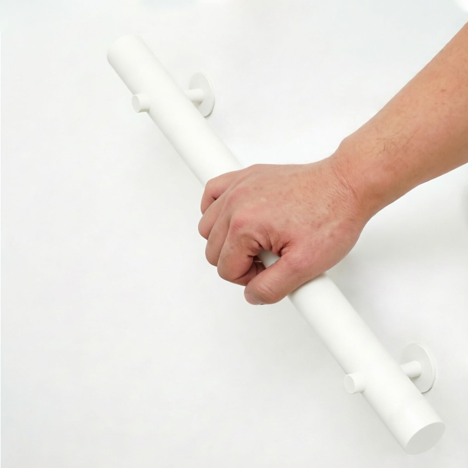 DMCHENGMA Wooden Stair Handrail, 11ft/12ft/13ft/14ft/15ft Long Wall Mount Non-Slip White Round Railing for Indoor Stairs(15ft/450cm)