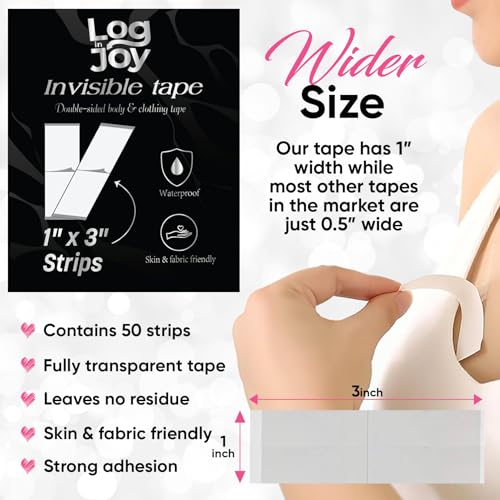 Double Sided Body Tape for Clothes and Dress - Transparent Fabric Tape for Fashion with Long Strips and Fan-Shaped Strips4