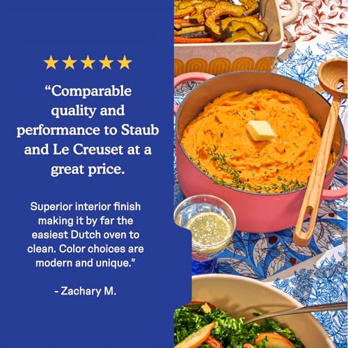 Image of Great Jones 3.5 Quart Enameled Cast Iron Dutch Oven Pot w /Lid (Taffy)