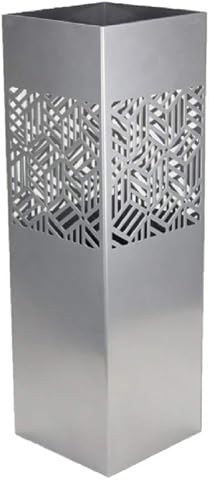 DRW Portaombrelli argentati Cabina Londra con Gancio per ombrelli Piccoli 15,5 x 15,5 x 49 cm, Argento, 15.5x15.5x49 cm