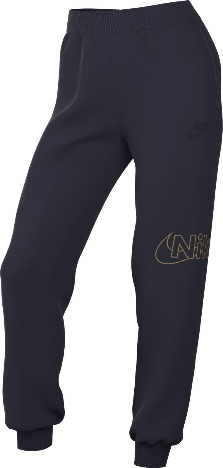 Nike Sportswear Club FV8062-451 Fleece Jogging Bottoms with Medium Waistband for Women, Obsidian, XL