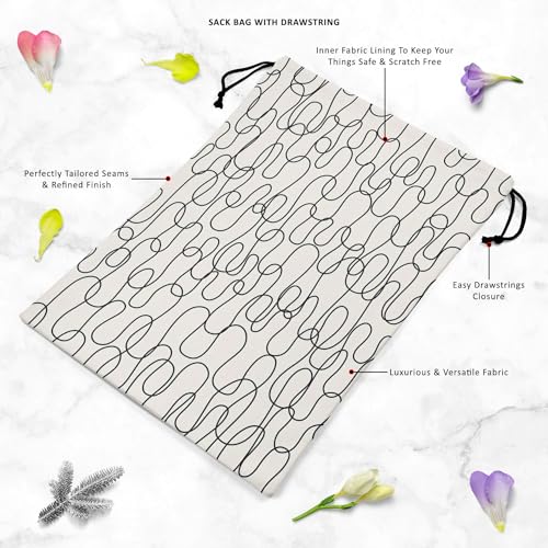 Image of ArtzFolio Curly Lines | Reusable Sack Bag | Bag for Gym, Storage, Vegetable & Travel