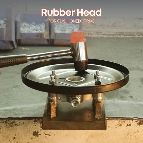 Image of GROZ Double Face Mallet with Interchangeable Heads, Plastic & Rubber Head | Steel Handle with Non-Slip Grip | | 1-inch Head Diameter | Soft Hammer | HMR /SF /25