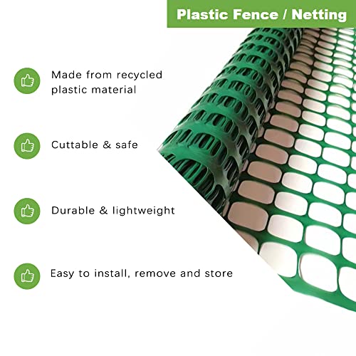 Kalysie Safety Fence Plastic Mesh Fencing Roll, 4'X100' Feet 1 Roll With 100 Zip Ties, Temporary Reusable Netting For Snow Fence, Garden, Construction And Animal Barrier #TOP2