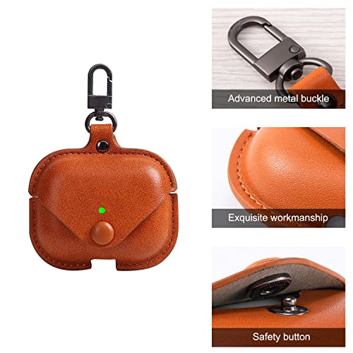Image of Genuine Leather Case for AirPods Pro 2,Shockproof Protective Cover Compatible with Apple Airpods Pro 2nd Generation Charging Case (2022),Soft Headphone Cases for Women Men with Keychain(02)