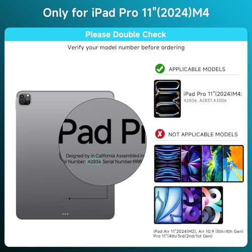 Image of Transparent Case with Keyboard for iPad Pro 11-inch (M5 /M4, 2025 /2024),with 7-Color Backlit Wireless Keyboard, 360Rotatable Protective Case Multi-Touch Trackpad,with Shortcuts,Blue