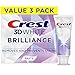 Crest 3D White Brilliance Bright Mint Teeth Whitening Toothpaste, 4.3 oz Pack of 3, 100% More Surface Stain Removal, 24 Hour Active Stain Prevention, Whiter Teeth in 3 Days