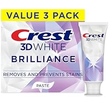 Crest 3D White Brilliance Bright Mint Teeth Whitening Toothpaste, 4.3 oz Pack of 3, 100% More Surface Stain Removal, 24 Hour Active Stain Prevention, Whiter Teeth in 3 Days