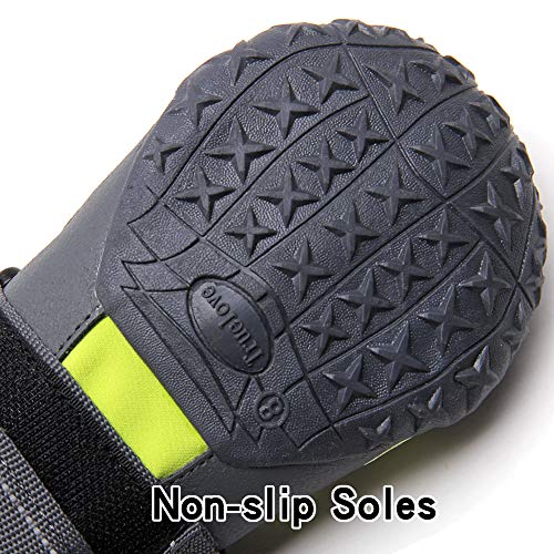 MOKCCI Truelove Pfotenschutz Hundestiefel,Wasserdicht Hundeschuhe mit Reflektierenden Riemen für Kleine, Mittelgroße und Große Hunde
