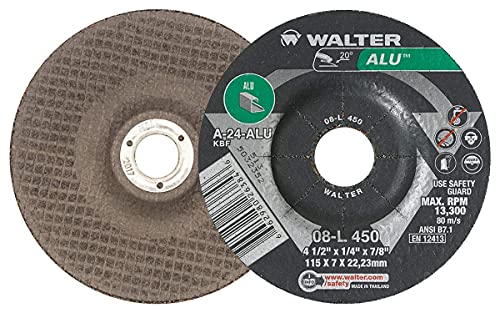 Walter08L452 Aluminum Grinding/Cutting Wheel Pack of 25, 4.5in Die Grinder Wheel