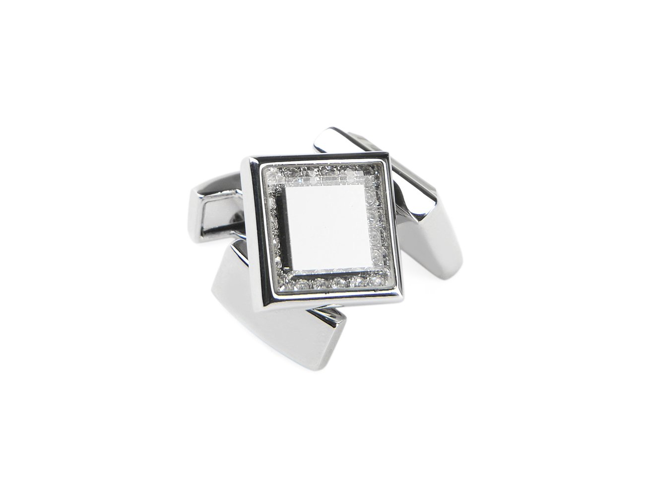 Cufflinks for Men Unique Square Crystal Cuffllinks Luxury Tuxedo Shirts Silver Glass Cufflinks for Men 1 Set-image-41