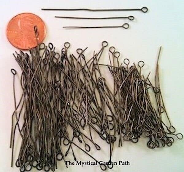 Eye Pins, Antiqued Brass Plated 23 Gauge Mix of (132) 1 1/4", 1 1/2" & 2" Long*