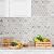OYASIMI Hexagon Peel and Stick Backsplash for Kitchen Wall,20 Sheets Heat Resistant Stick on Backsplash PVC Tiles, 12'' Gray White Marble Waterproof Peel and Stick Tile for Bathroom