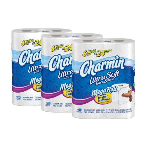Image of Charmin Ultra Soft, Mega Rolls, 6 Count Packs (Pack of 3) 18 Total Rolls
