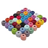 Kurtzy Hilo de Ganchillo (42 Piezas) - 10 Gramos, 74 Metros Hilo de Algodn con Ganchillos - Hilo de Ganchillo de Algodn para Patrones, Proyectos y Apliques (Colores Variados)