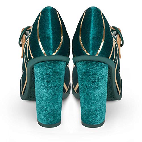Image of Hot Chocolate Design Chocolaticas Funky Ballerina Mary Jane for Women, Peacock, 7 Women