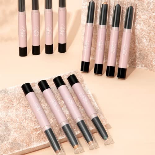 Pakivs Eyeshadow Stick Set, 12 Colors Matte Glitter Pearlescent Eyeshadow Eyeshadow Sticks Waterproof Long Lasting High Pigmented Eye Shadow Professional Makeup Eye Pencil For Women #TOP7
