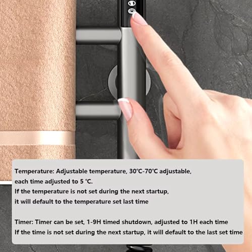 Aquecedor De Toalhas Elétrico, Toalheiro Multicamadas, Aço Inoxidável, Com Painel De Controlo LED, T
