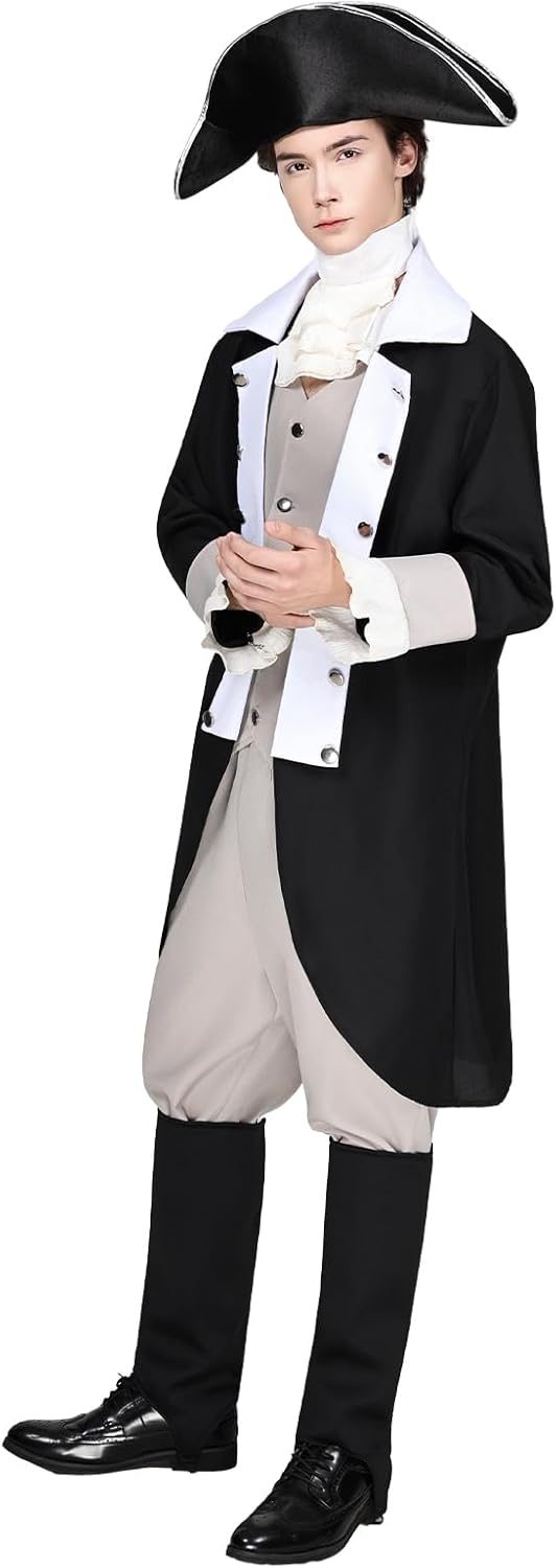 EraSpooky Mens George Washington Costume Adult Founding Father Colonial Outfits - Image 6