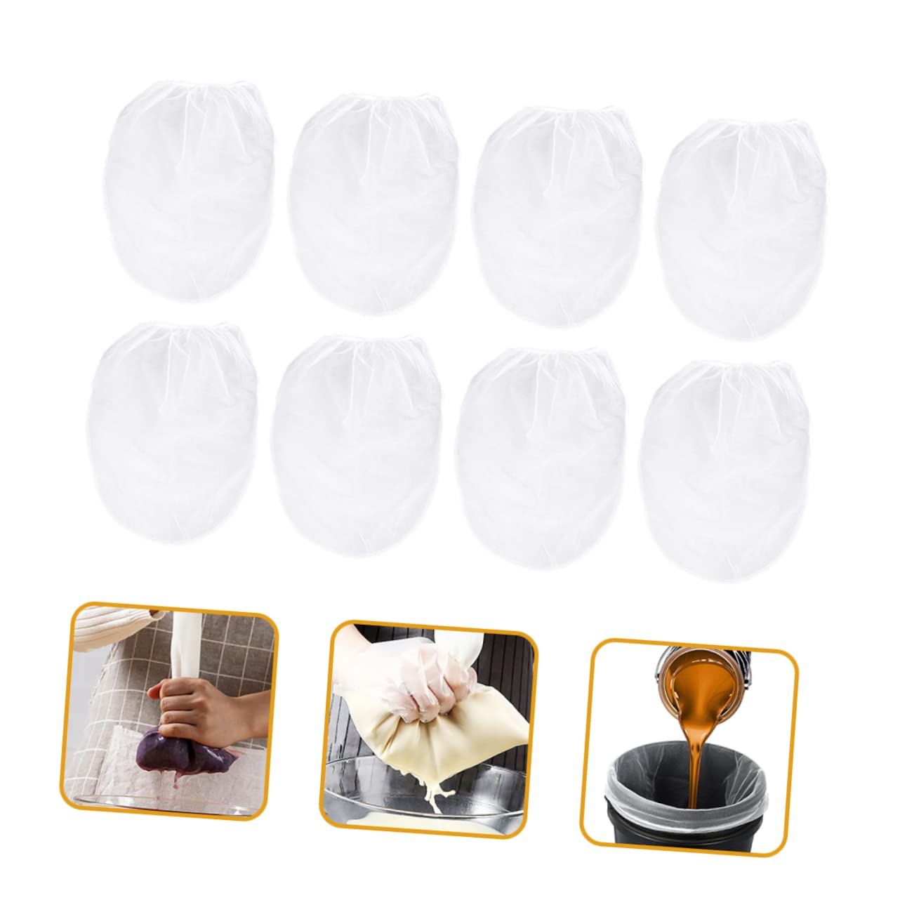NUOBESTY 8 Piezas Bolsa de Filtro de Pintura de Unidades Malla Fina Filtro de Pintura para Colador Uso Proyectos