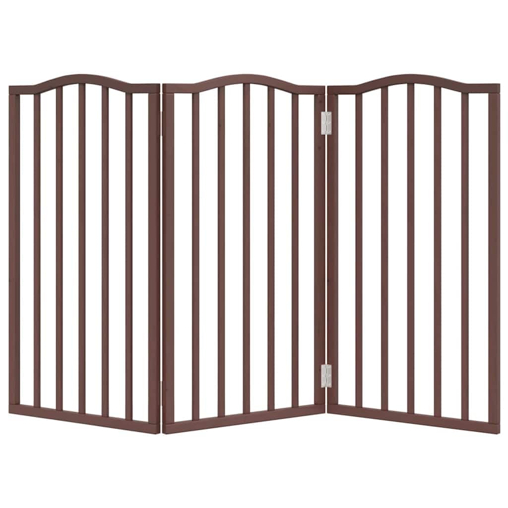 Puerta plegable para perros de madera de álamo, 150 cm de ancho, independiente, plegable, ideal como barrera para casa, apartamento, jardín, protección y seguridad para cachorros y perros