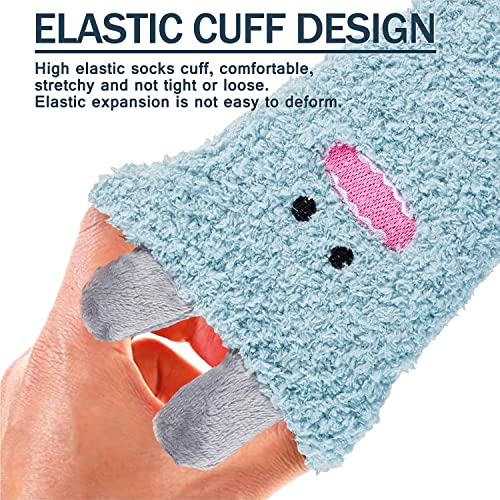 Fuzzy Socks for Women - Teen Girls Colorful Indoors Animal Slipper Socks3