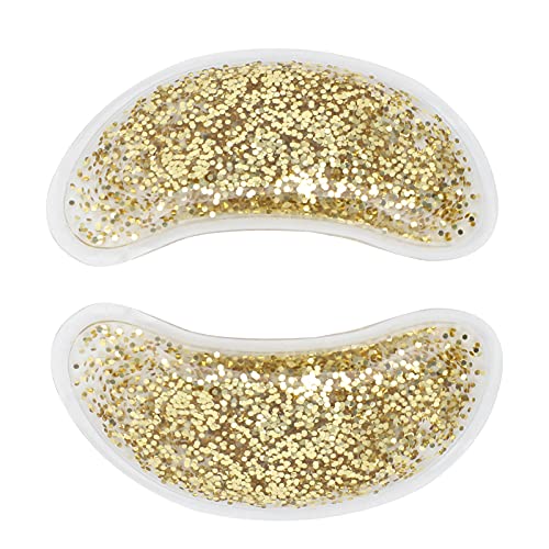 Eye Gel Ice Pack, Reusable Eye Gel Ice Pack Cooling Warming Eye Patch for Dark Circle Eye Covers Puffiness Cold Eye Masks Girl Women (Gold) - Image 6