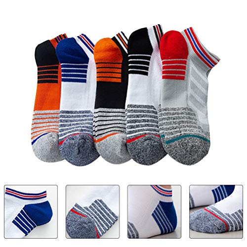 5 Paar Sokken Voor Buiten Mannen Crew Sokken Middelste Buis Sok Jongens Kwart Sok Thermische Crew Sokken Dikke Gebreide Knusse Sokken Katoen Compressie Sokken Mens Vintage - Afbeelding 5