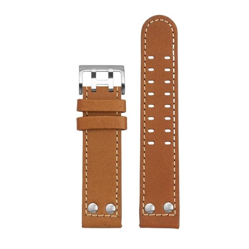 Bracelet de montre riveté en cuir véritable style aviateur pour Hamilton Khaki