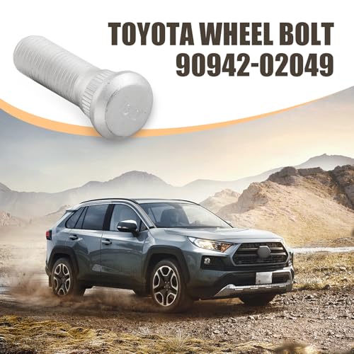 Image of 5 PCS Car Tire Screw Rod, 48 mm x 19 mm M12 x 1.5 Rust-Proof Extended Wheel Hub Fixing Screw, Precise Match Bolts Replacement Part 90942-02049, Compatible with Specific Models (Silver)