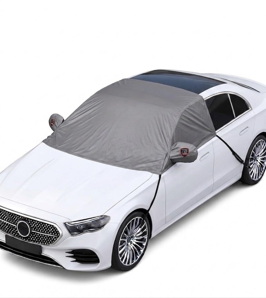 AutoFurnish Grey Car Windshield Cover | Waterproof | Fits All Cars Universal | UV Protection | Mirror Pockets | Soft Cotton Lining | Frost & Dust Shield | Double Flap and Clips | Car Window Protector-image-15