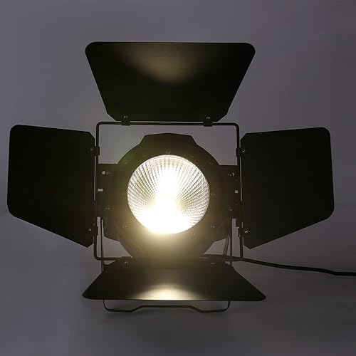 Miniatura 5 de Gdrasuya10 Luz Par de escenario COB luz blanca fría y cálida LED 2 en 1 par con cuchillas de bloqueo de luz, luz de escenario COB de 200 W DMX-512