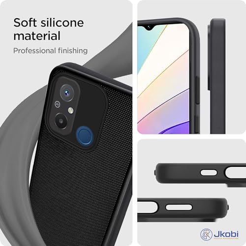Image of Jkobi Back Cover Case for Poco C55 (Textured Grip Design | Camera Protection | Slim and Light Weight | Soft Touch and Feel | Black)