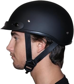 Daytona Helmets Skull Cap Half Helmet- DOT Approved- with Speaker Pockets