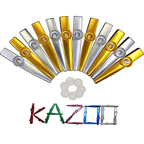 Crystaljun 12 Stück Metall Kazoos Set