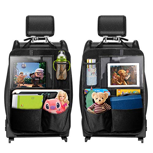 Organizadores para Coche, TECBOSS Organizador Asiento Coche, Protector Asiento Coche Silla Bebe, Organizador Coche Asiento con Soporte para 12.9 iPad